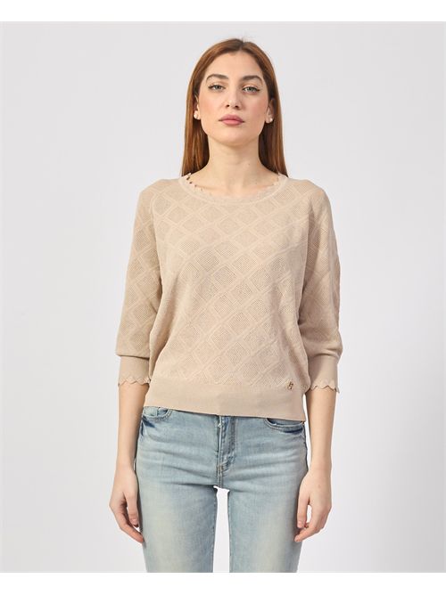 Yes Zee Perforated Crewneck Sweater YES ZEE | M437-BR000212